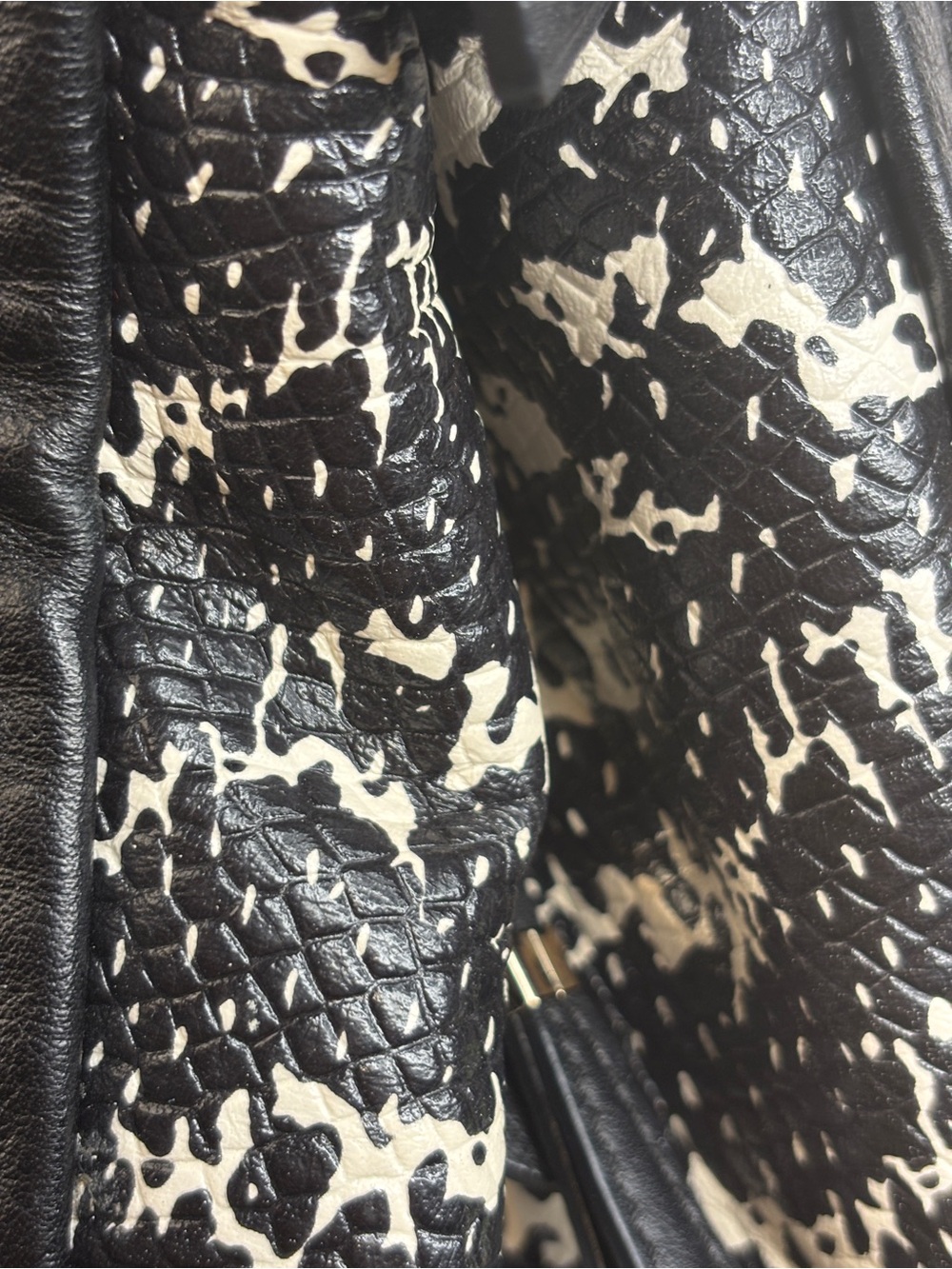 Coach Madison Phoebe Triple Section Two Tone Black/White Python Shoulder Bag - Picture 13 of 13